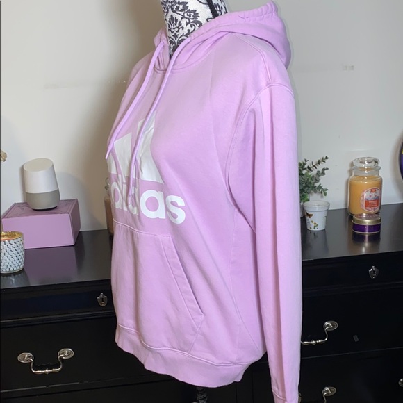 Adidas Pink Pullover Hoodie Sweatshirt Size Small - Picture 7 of 10
